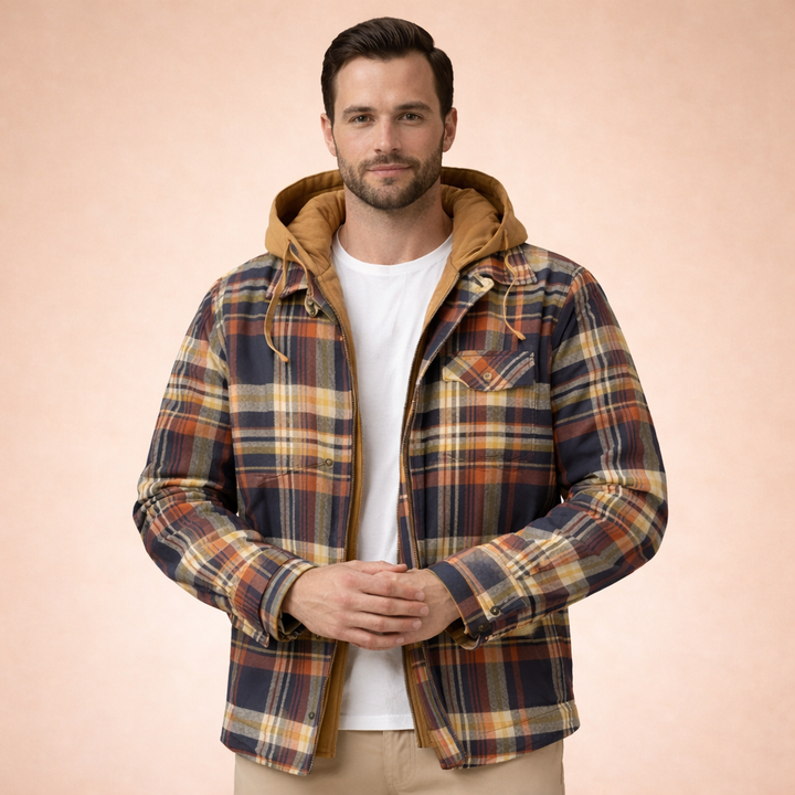 Miller | Men's Elegant Checked Winter Jacket-Metro Lane Plaza