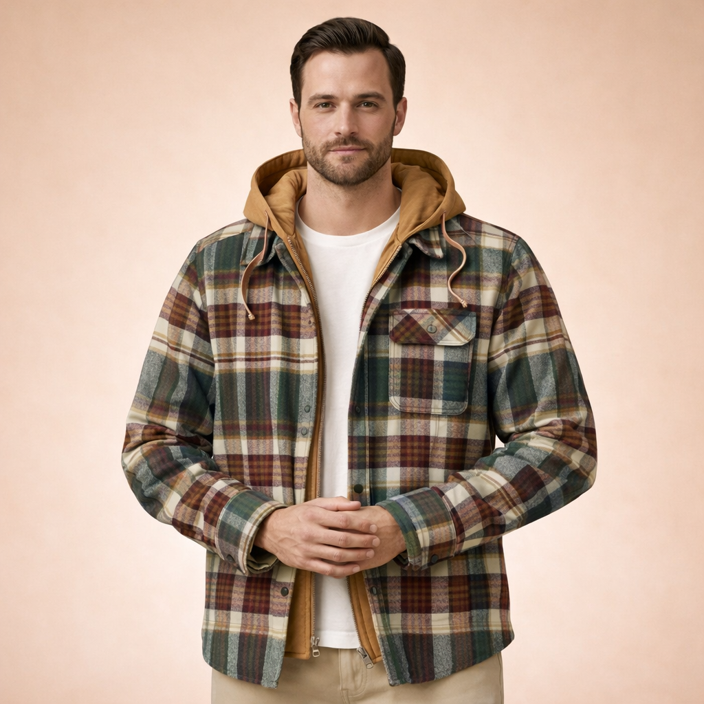 Miller | Men's Elegant Checked Winter Jacket-Metro Lane Plaza