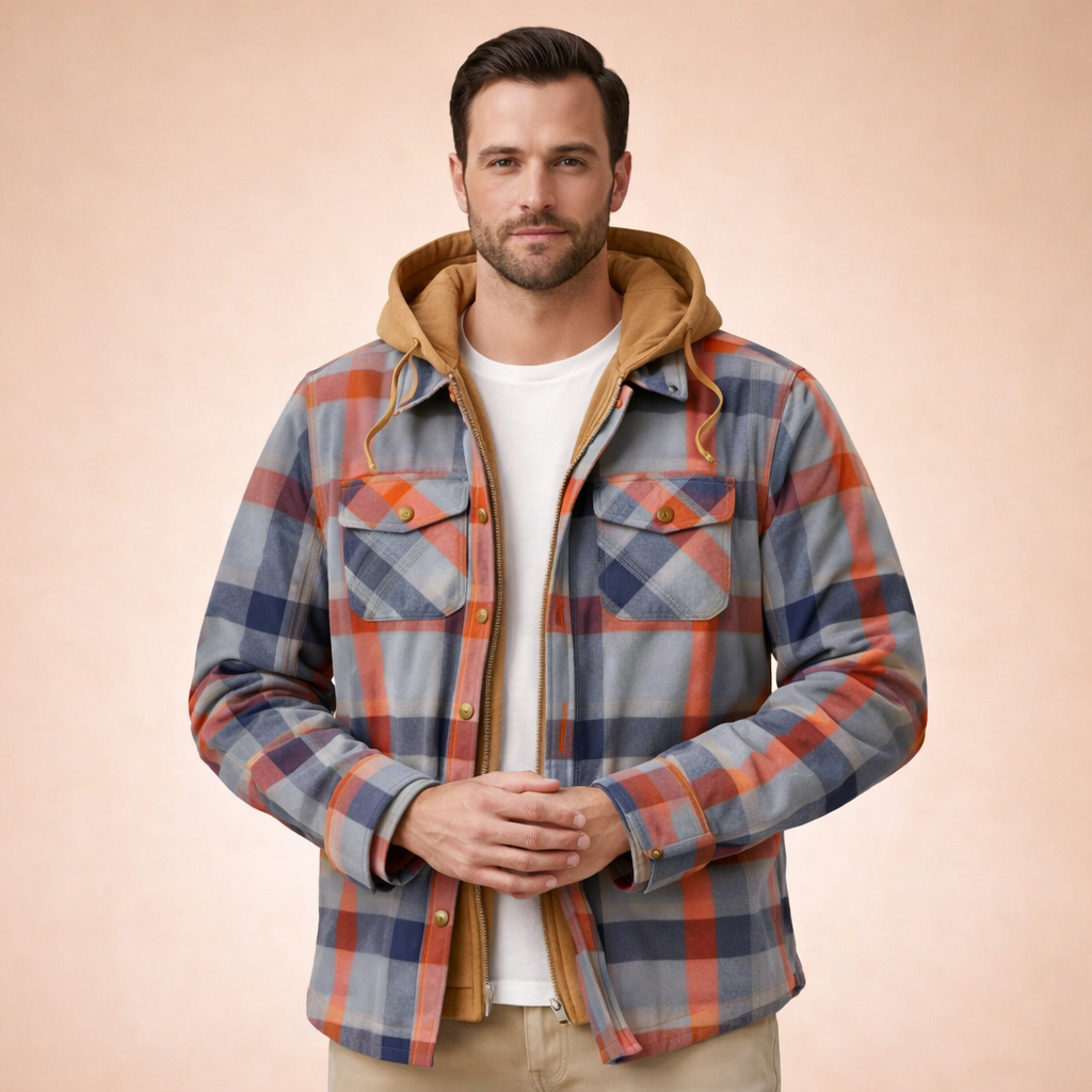 Miller | Men's Elegant Checked Winter Jacket-Metro Lane Plaza