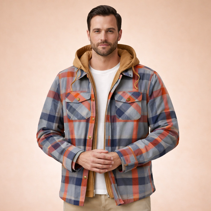 Miller | Men's Elegant Checked Winter Jacket-Metro Lane Plaza