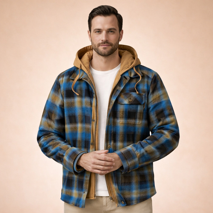Miller | Men's Elegant Checked Winter Jacket-Metro Lane Plaza