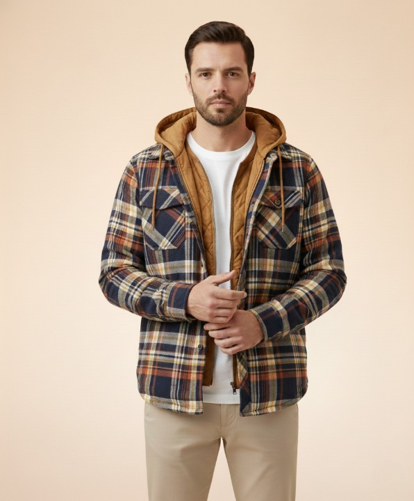 Miller | Men's Elegant Checked Winter Jacket-Metro Lane Plaza
