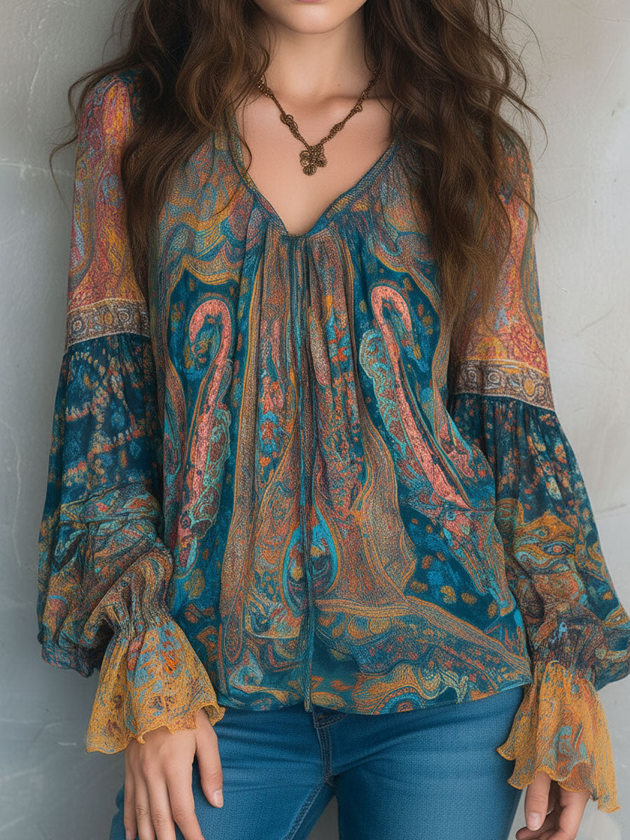 Eliana | Women's Elegant Ruffled Cuff Blouse-Metro Lane Plaza