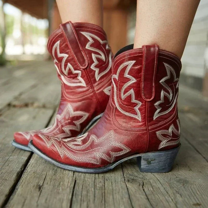 Women's Embroidered Ankle Cowboy Booties