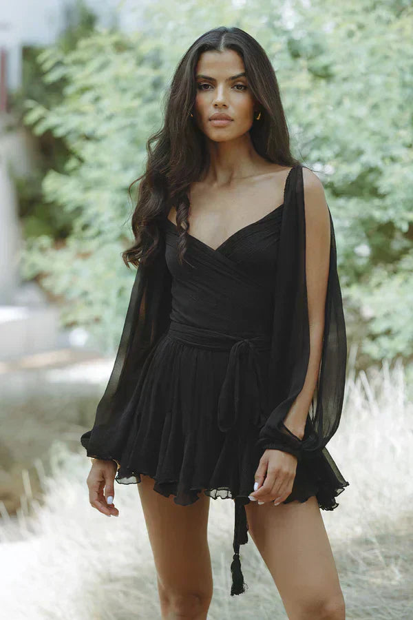Stella | Women's Wrap Mini Dress-Metro Lane Plaza