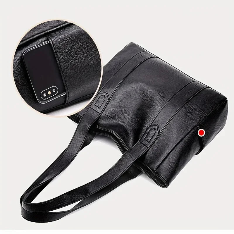 Sophia | Women's Retro Shoulder Bag with Smooth Surface-Metro Lane Plaza