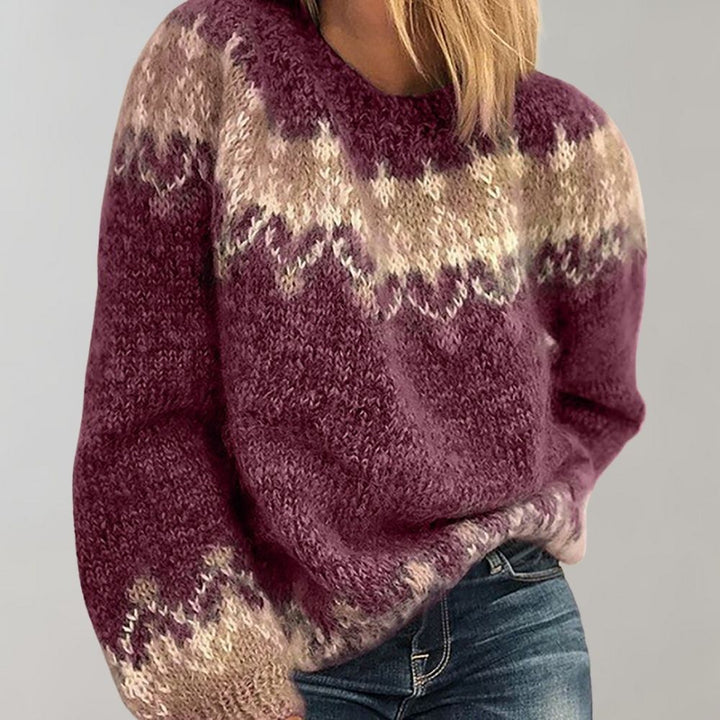 Women's Chunky Knit Sweater | Cozy Round Neck Design-Metro Lane Plaza