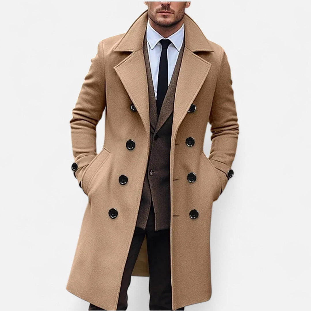 Marcus | Stylish Warm Men's Long Overcoat-Metro Lane Plaza