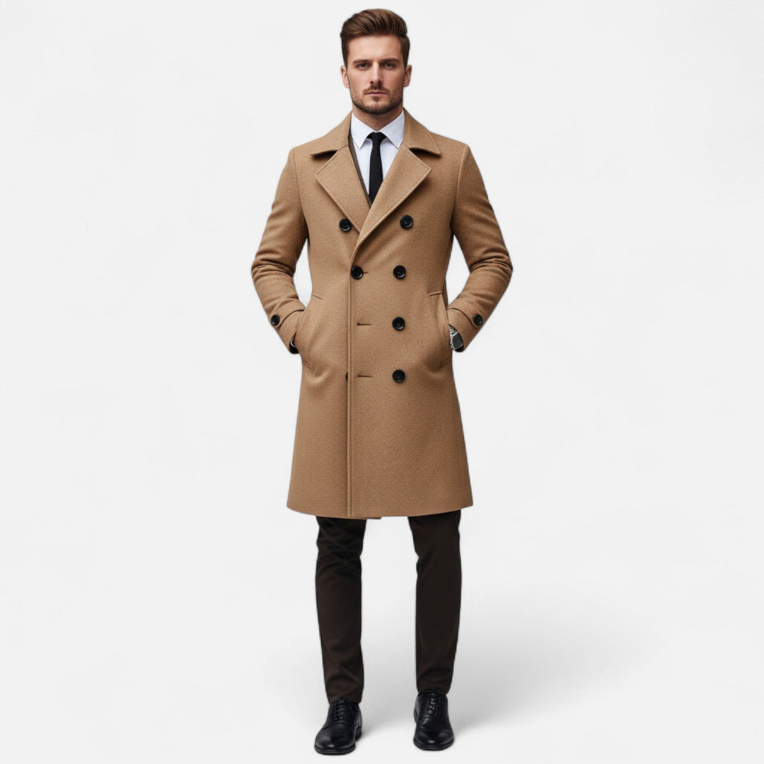 Marcus | Stylish Warm Men's Long Overcoat-Metro Lane Plaza