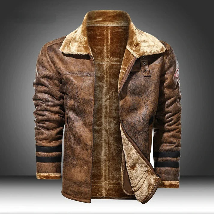 Julian | Classic Men's Leather Bomber Jacket-Metro Lane Plaza