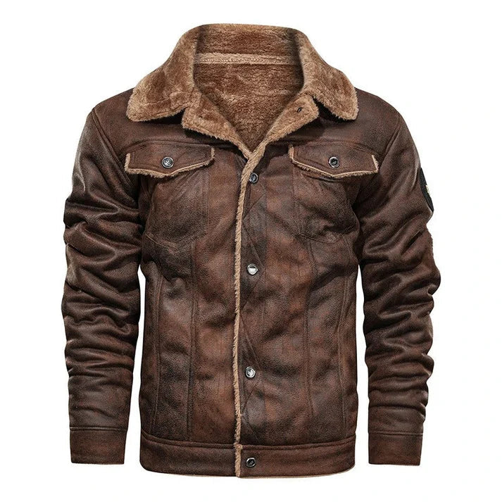 Julian | Classic Men's Leather Bomber Jacket-Metro Lane Plaza