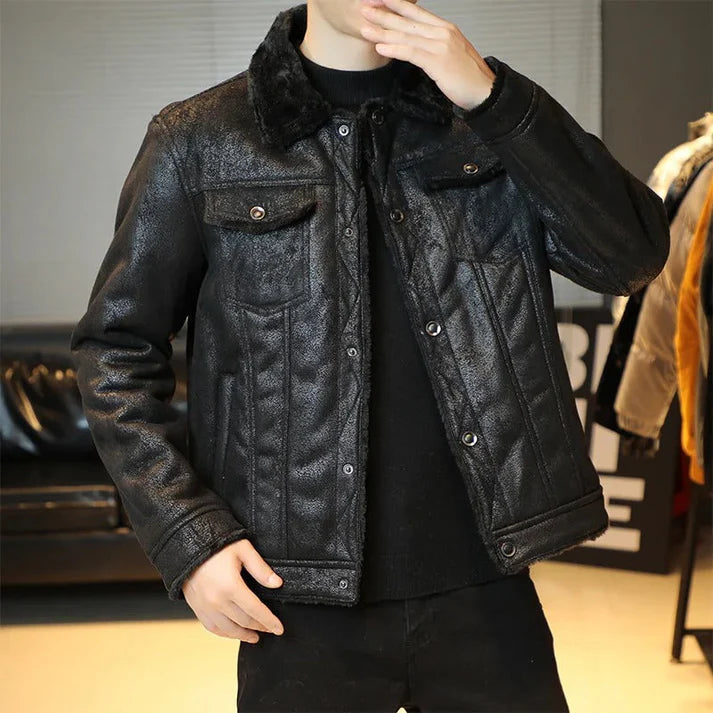 Julian | Classic Men's Leather Bomber Jacket-Metro Lane Plaza