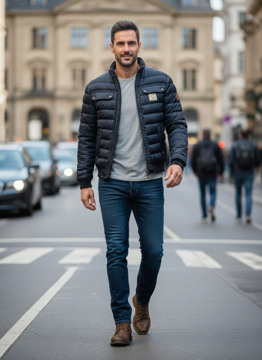 Phillip | Tailored Padded Men's Jacket for City Life-Metro Lane Plaza