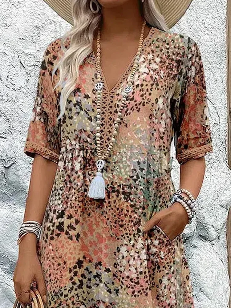 Bianca | Women's Relaxed Fit Floral Midi Dress-Metro Lane Plaza