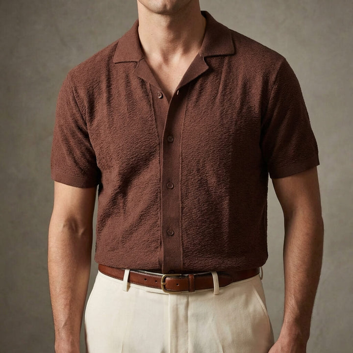 George | Men's Soft Relaxed Camp Collar Polo Shirt-Metro Lane Plaza