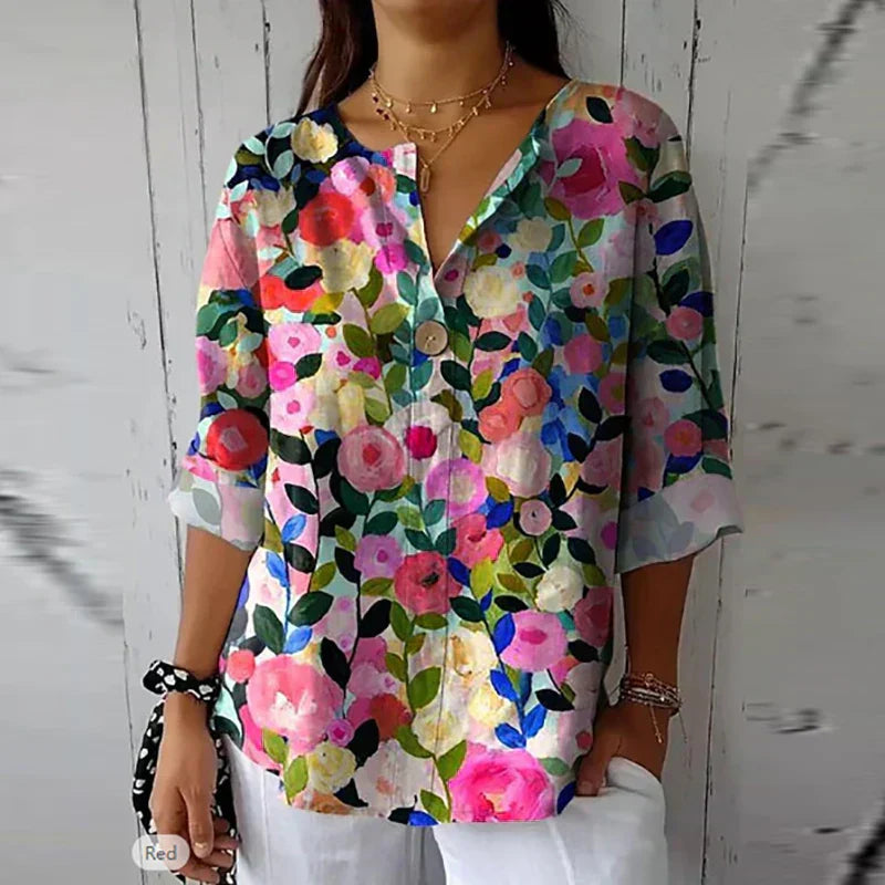 Tereza | Women's Vintage French Style Blouse-Metro Lane Plaza
