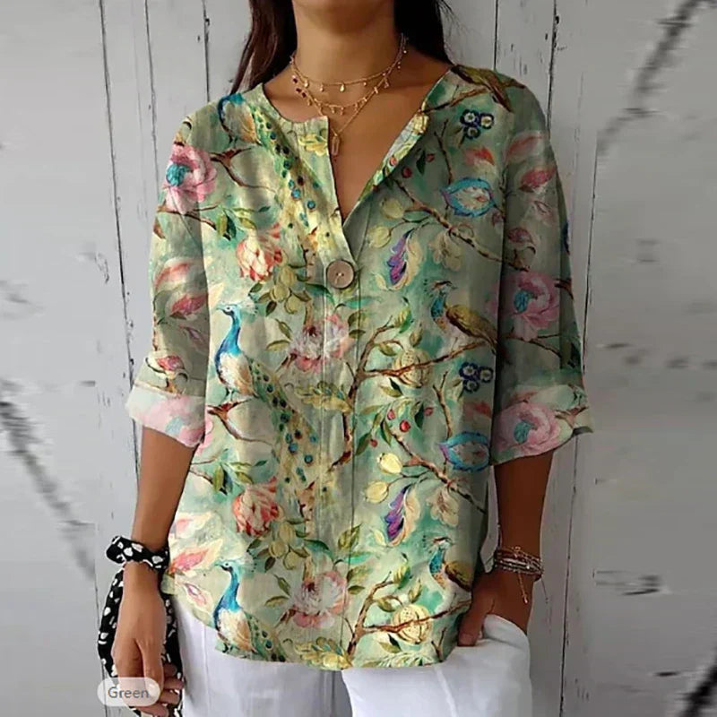 Tereza | Women's Vintage French Style Blouse-Metro Lane Plaza