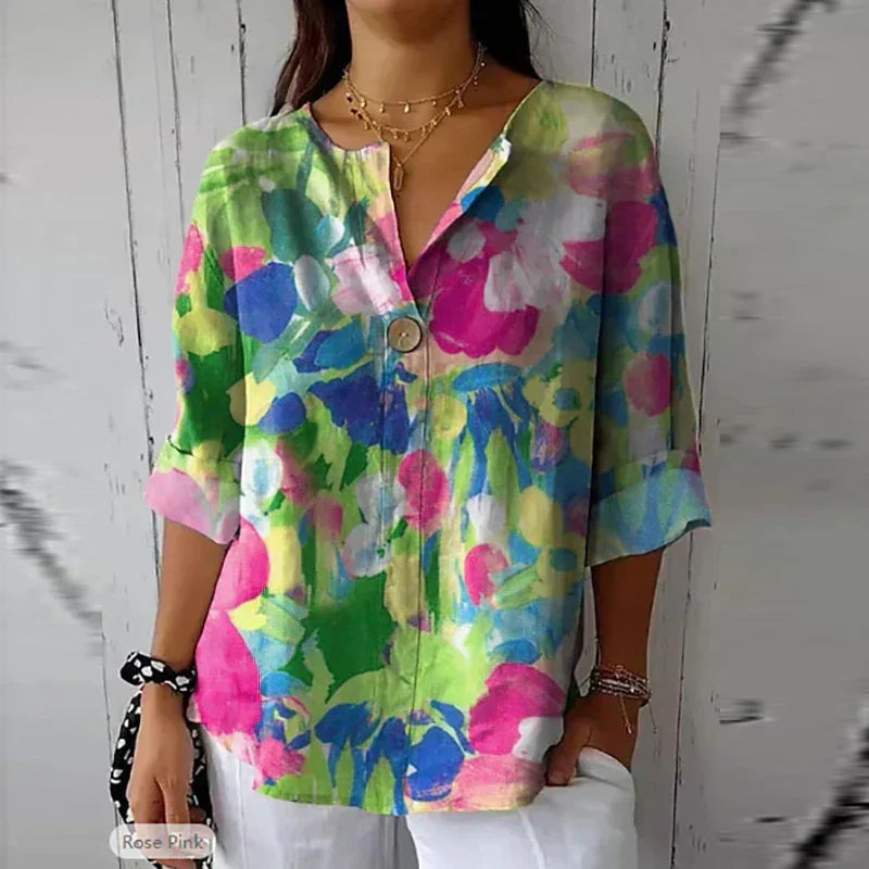 Tereza | Women's Vintage French Style Blouse-Metro Lane Plaza