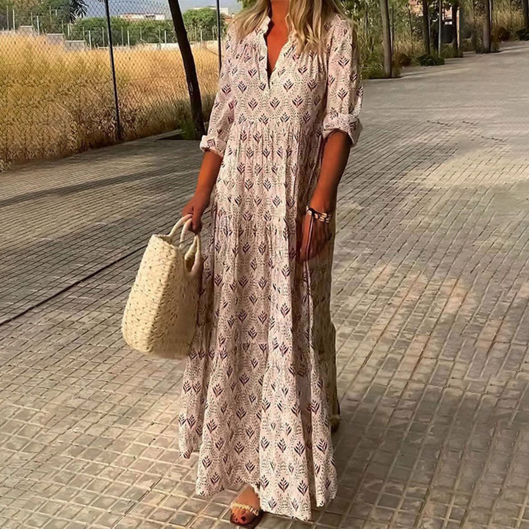 Vivienne | Women's Flowing Bohemian Maxi Dress-Metro Lane Plaza
