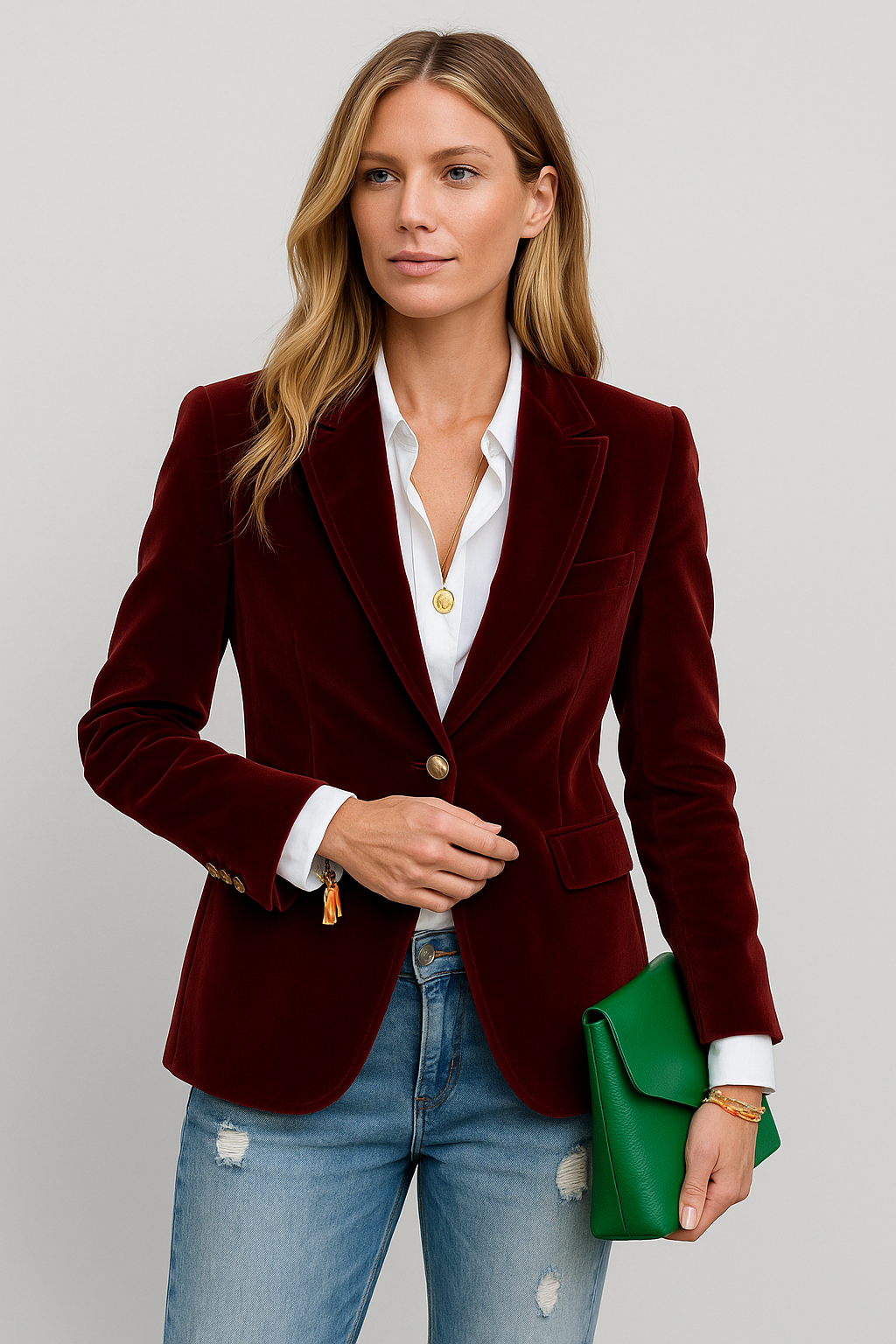Women's Elegant Velvet Blazer-Metro Lane Plaza