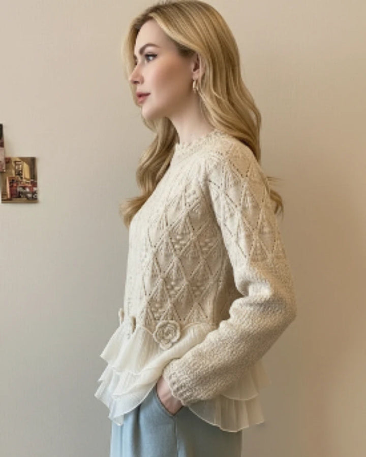 Damenpullover mit Rüschen