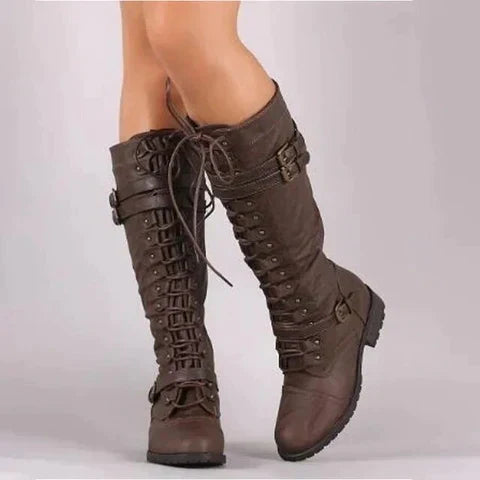 Bottes rétro à lacets pour femmes