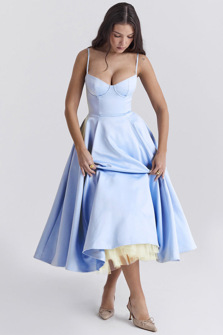 Lily | Women's Romantic Midi Summer Dress-Metro Lane Plaza