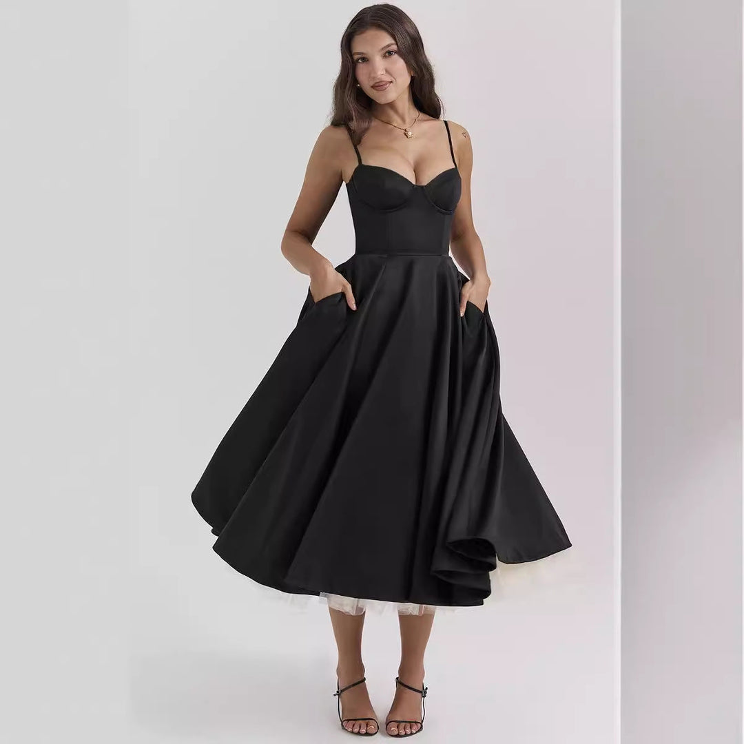 Lily | Women's Romantic Midi Summer Dress-Metro Lane Plaza