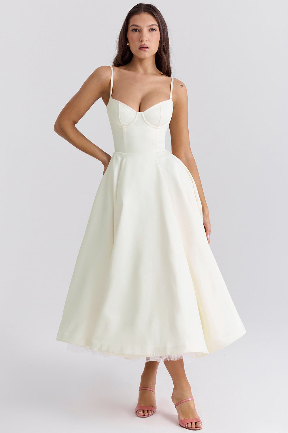 Lily | Women's Romantic Midi Summer Dress-Metro Lane Plaza