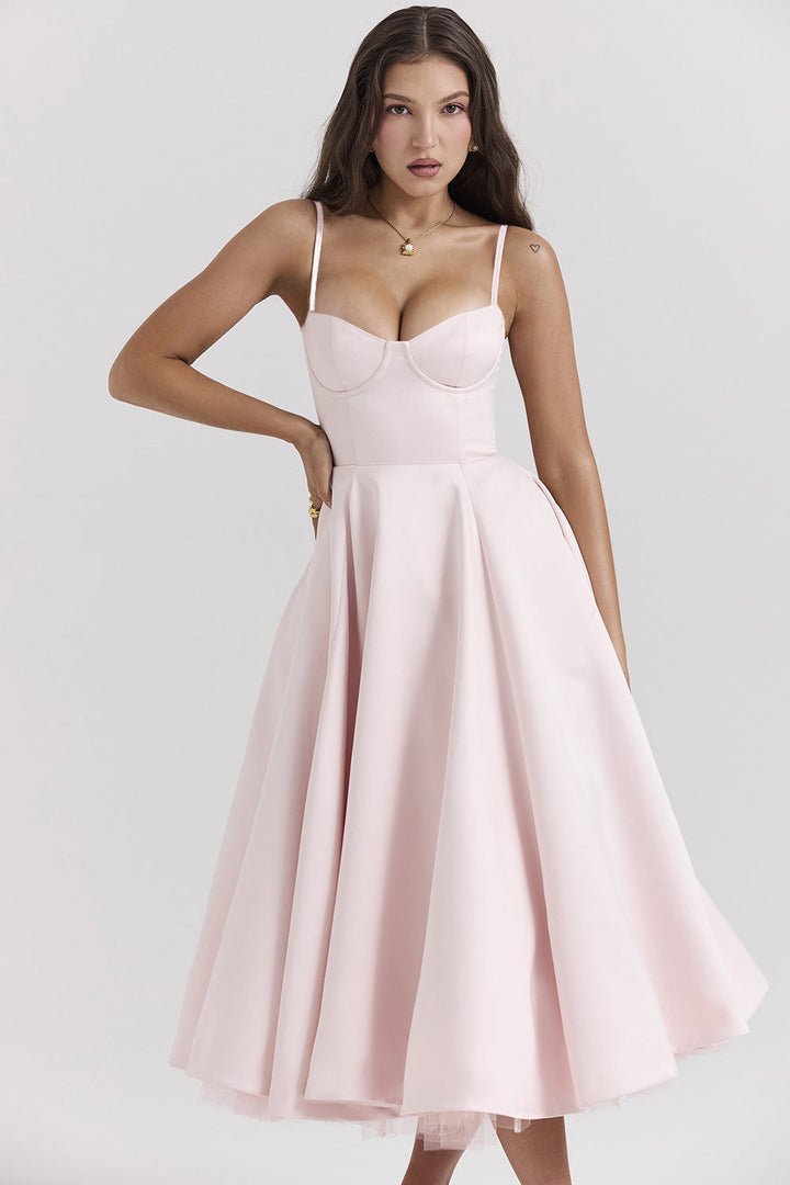 Lily | Women's Romantic Midi Summer Dress-Metro Lane Plaza