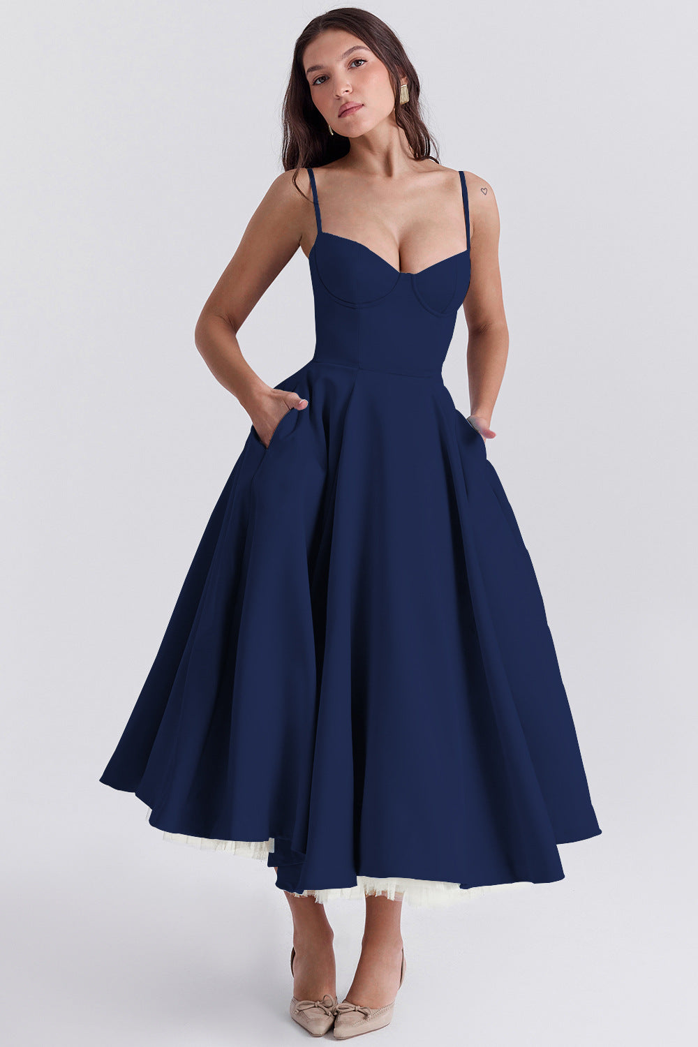 Lily | Women's Romantic Midi Summer Dress-Metro Lane Plaza