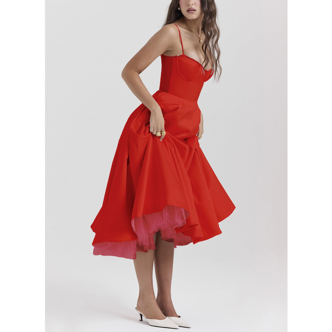 Lily | Women's Romantic Midi Summer Dress-Metro Lane Plaza