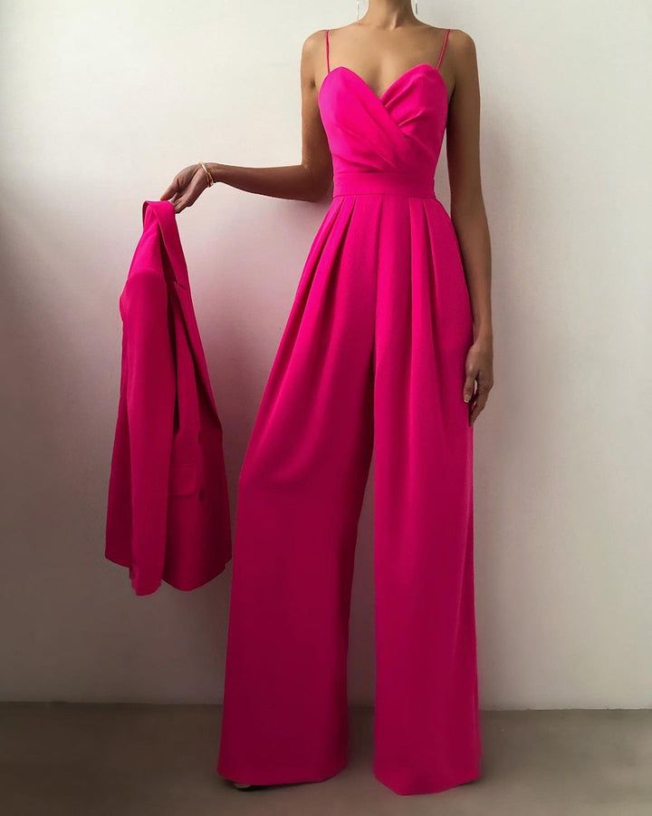 Livia | Women's Strappy Wide-Leg Jumpsuit-Metro Lane Plaza