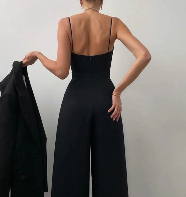 Livia | Women's Strappy Wide-Leg Jumpsuit-Metro Lane Plaza