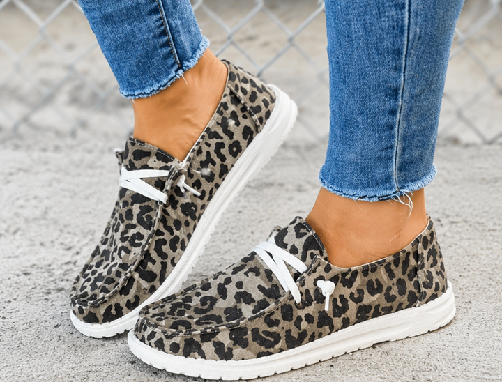 Idony | Women's Leopard Print Breathable Sneakers-Metro Lane Plaza