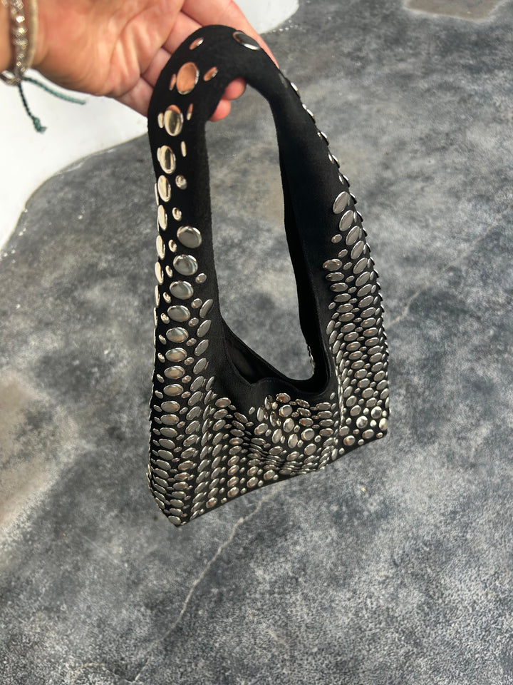 Bubble Bag | Women's trendy shoulder bag with studs and round shape-Metro Lane Plaza