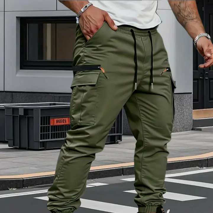 William | Men's Premium Stretch Cargo Pants with Elastic Cuffs-Metro Lane Plaza