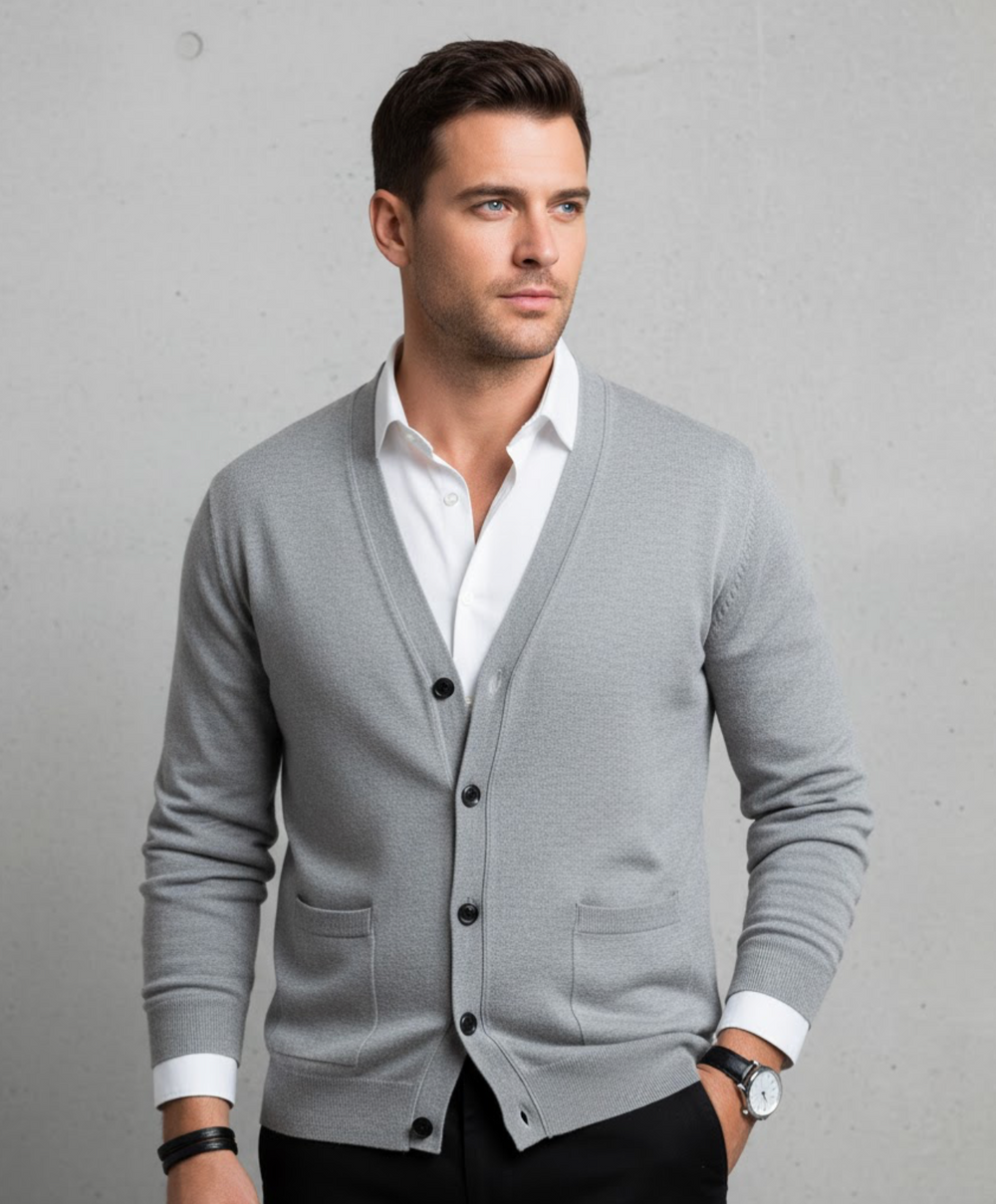 Stef | Men's Stylish V-Neck Vest-Metro Lane Plaza