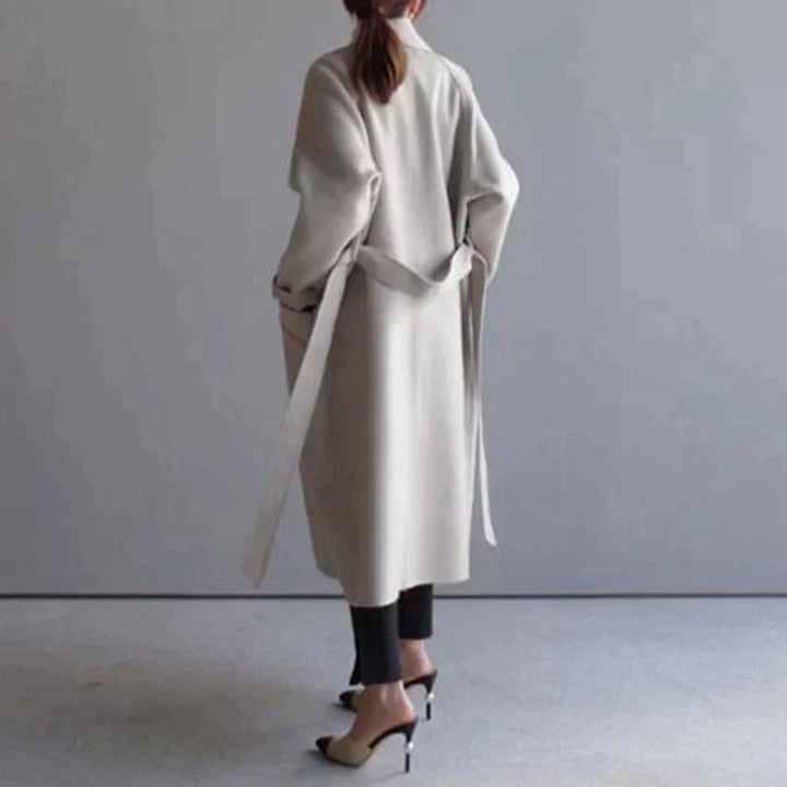 Women's Stylish Long Trench Coat with Elegant Finish-Metro Lane Plaza