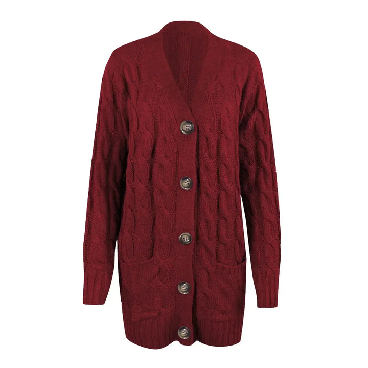 Cardigan da donna in maglia con bottoni