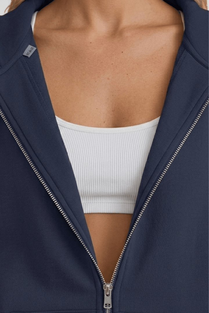 Women's Hooded Asymmetric Zip Jacket for Stylish Comfort