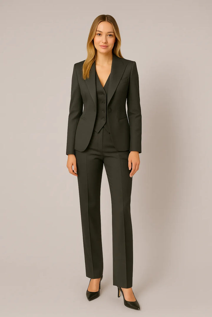 Elegant slim-fit blazersæt til kvinder i 3 dele til alle årstider