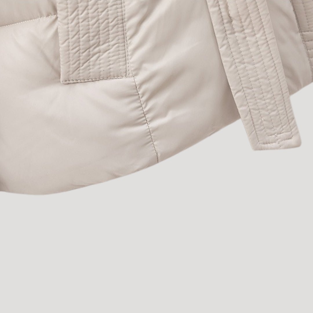 Casaco de inverno acolchoado com capuz para senhora