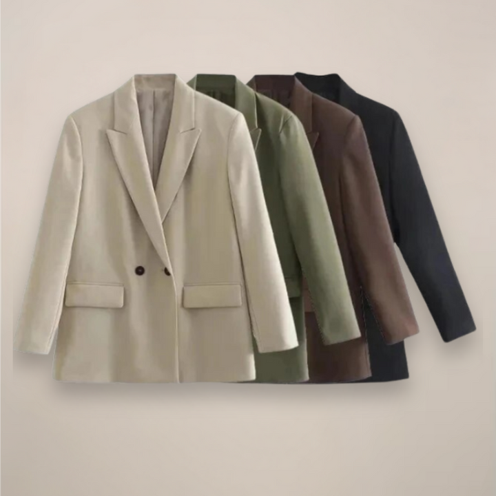 Oversize-Winterblazer für Damen mit zweireihigem Verschluss