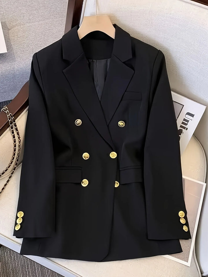 Women's Double-Breasted Tailored Blazer for Formal Events
