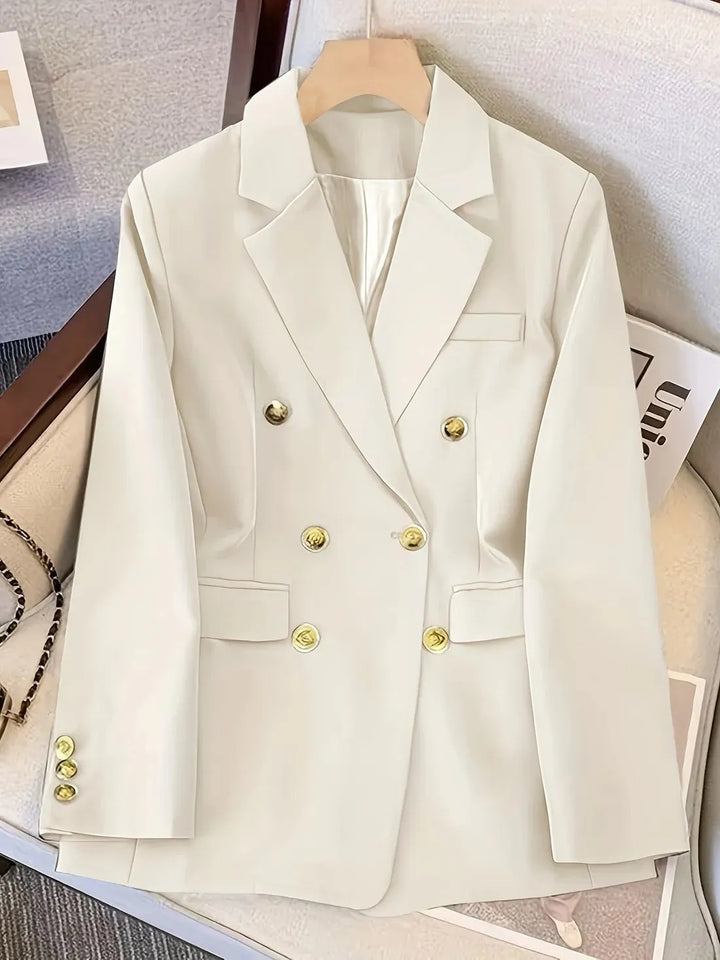 Women's Double-Breasted Tailored Blazer for Formal Events