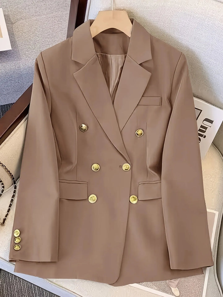 Women's Double-Breasted Tailored Blazer for Formal Events