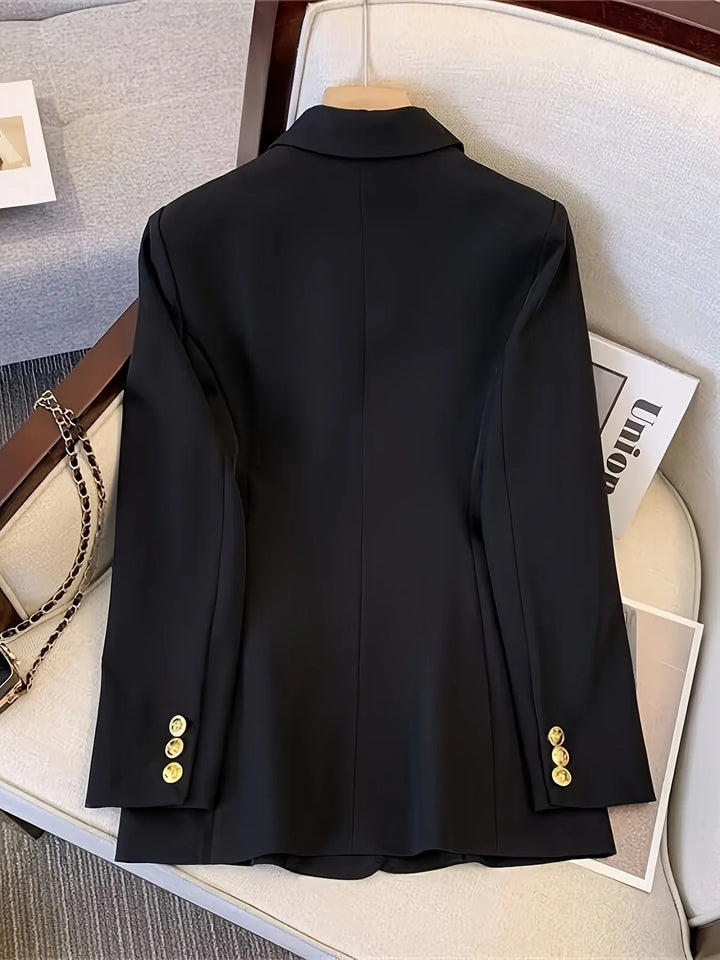 Women's Double-Breasted Tailored Blazer for Formal Events