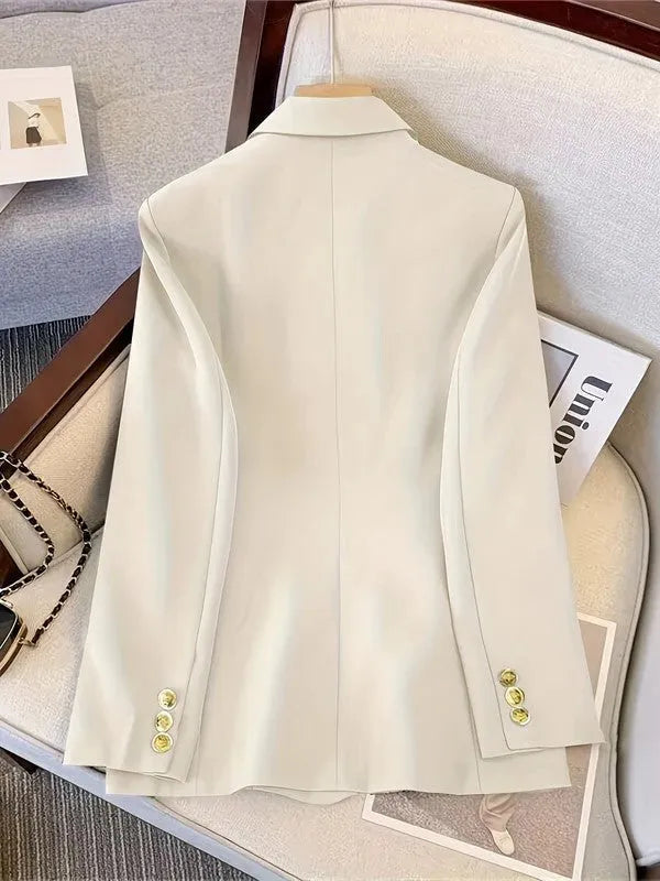Women's Double-Breasted Tailored Blazer for Formal Events