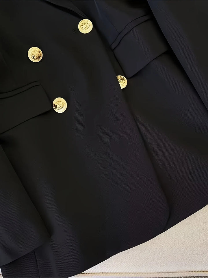 Women's Double-Breasted Tailored Blazer for Formal Events